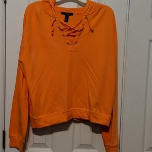 Forever 21 Lace up V-neck hoodie